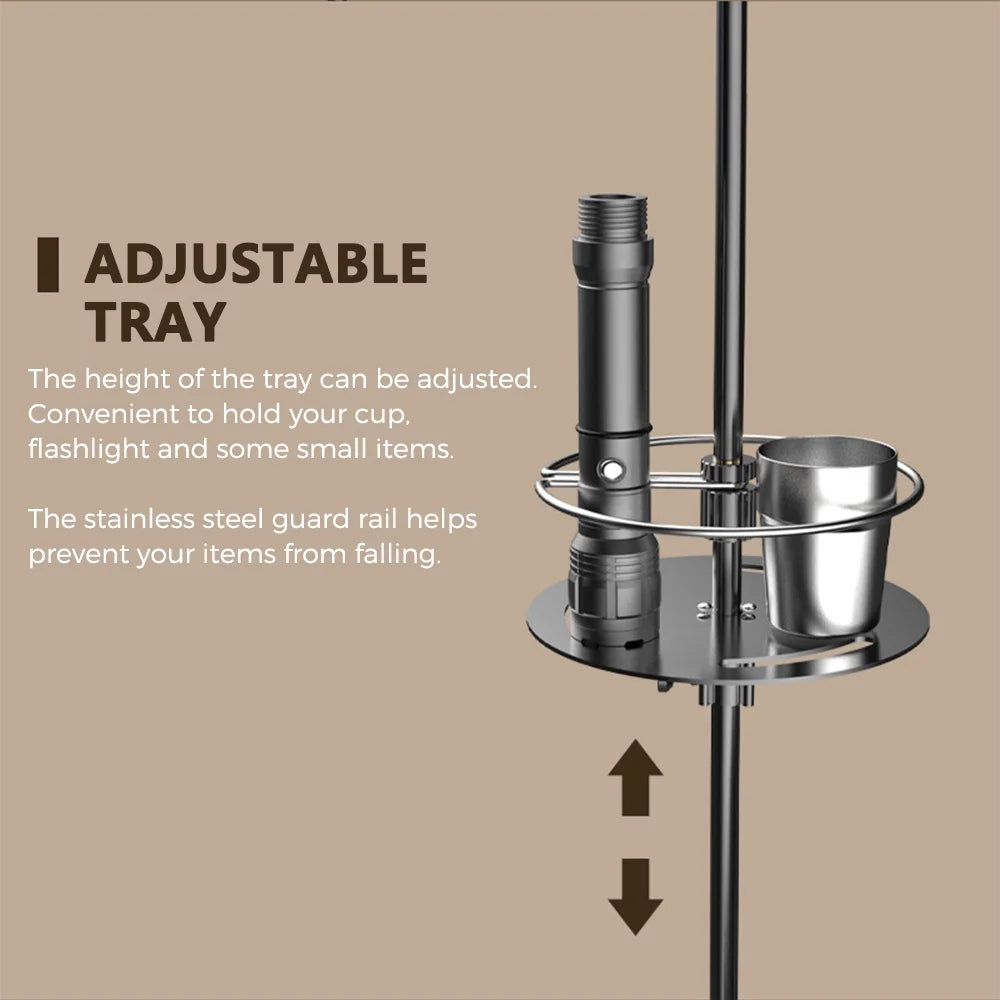 Lightweight Aluminum Alloy Camping Lamp Pole, Collapsible Adjustable Lantern Hanger F54413