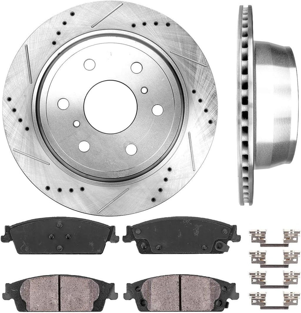 Premium D/S 6 Lug Brake Rotors + Ceramic Brake Pads + Hardware Q67994
