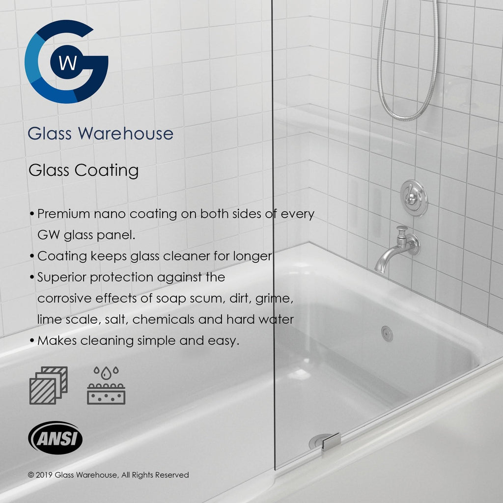 52.25x22 W x 78x22 H Hinged Frameless Shower Door Bronze N5650
