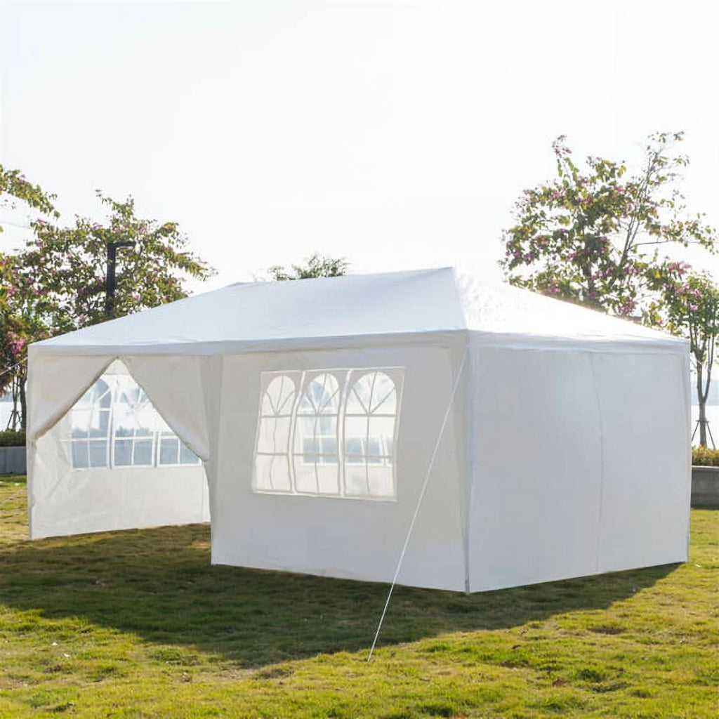 10x30ft White Canopy Tent with 7 Removable Sidewalls P445