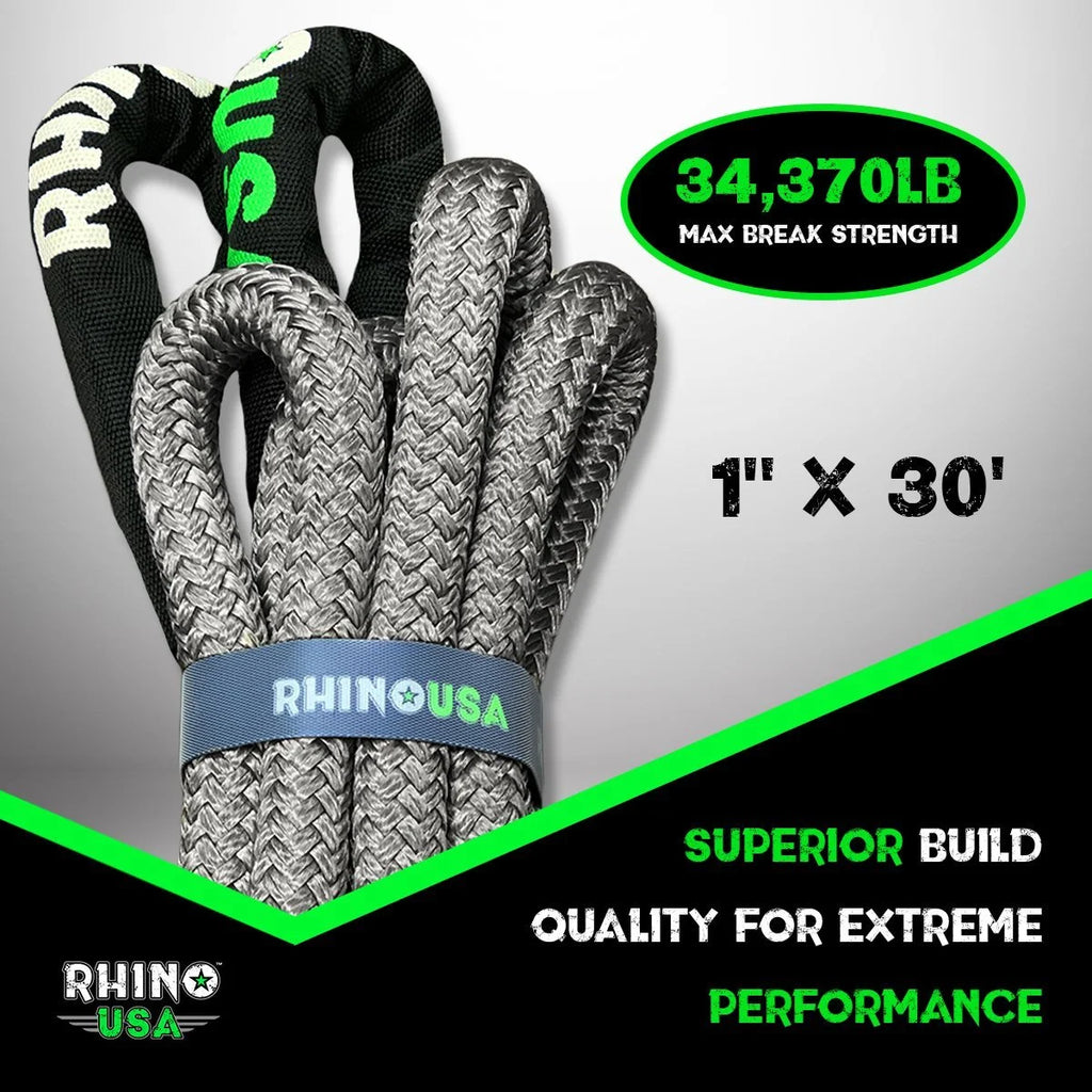Kinetic Recovery Tow Rope 1in x 30ft Gray J5188