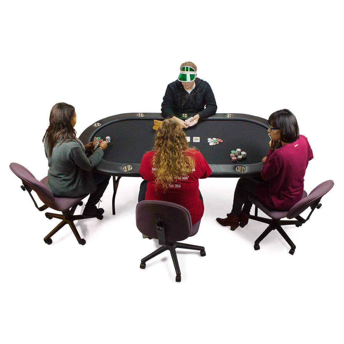 Black Suited Speed Cloth Poker Table with Folding Legs 84 x 42 inch V78684