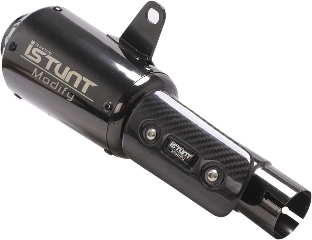 Motorcycle Exhaust System Tail Pipe Muffler Tube with Carbon Fiber Protector Heat Shield N41162