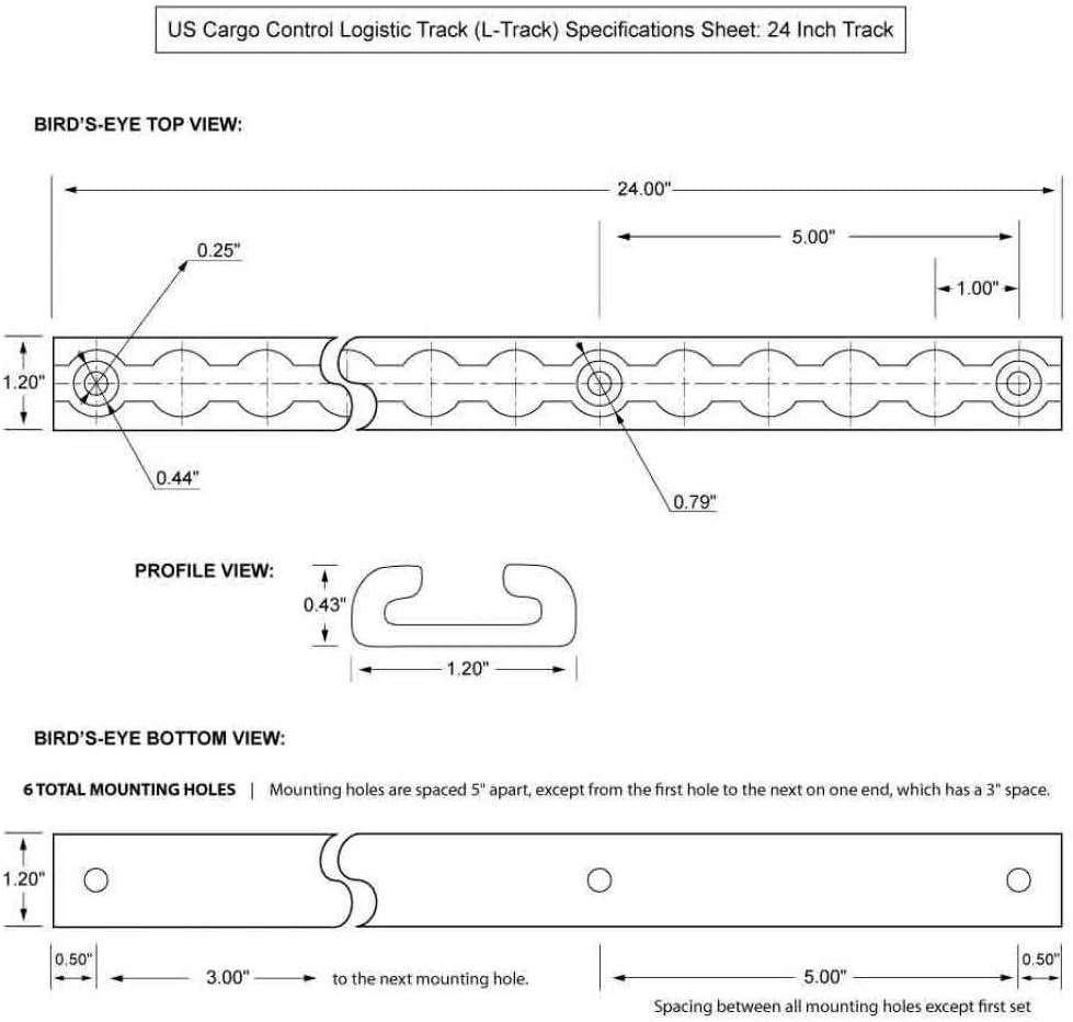 Black L Track 24 Inch 4 Pack V18232