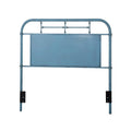Distressed Blue Full Metal Headboard K258