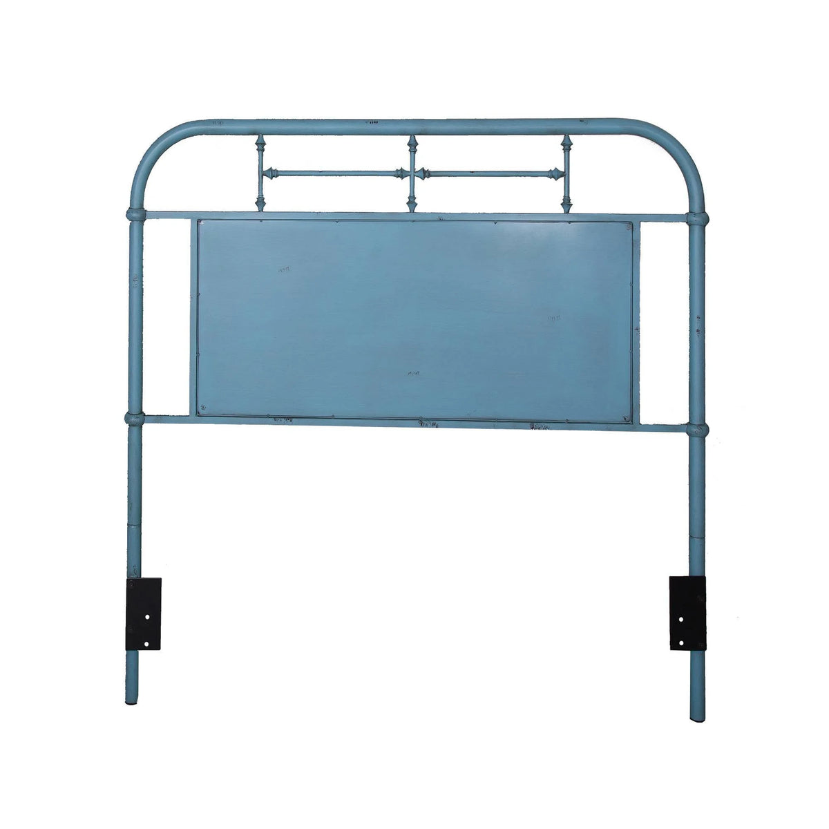 Distressed Blue Full Metal Headboard K258