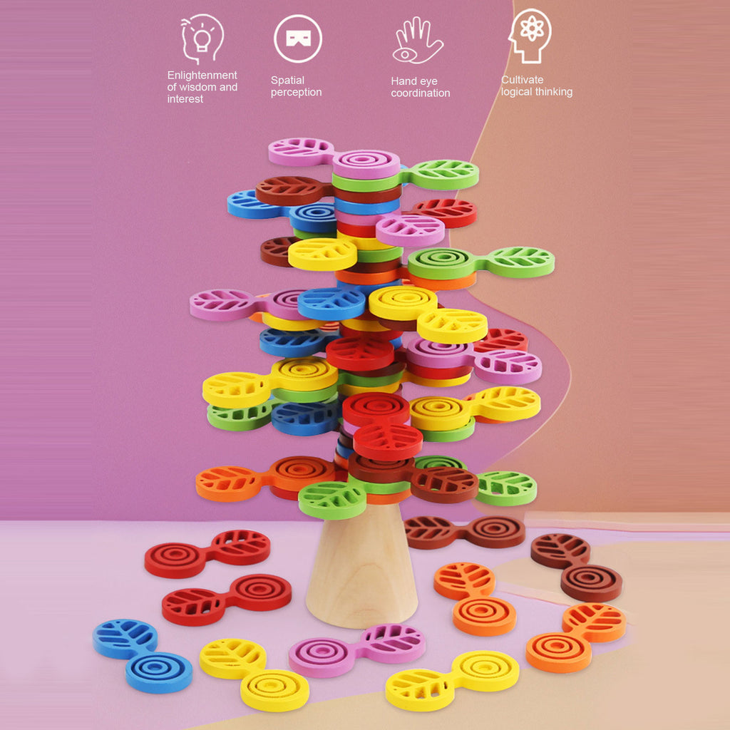 Stacking Colorful Tree Wooden Balance Game Building Block Toy A870997