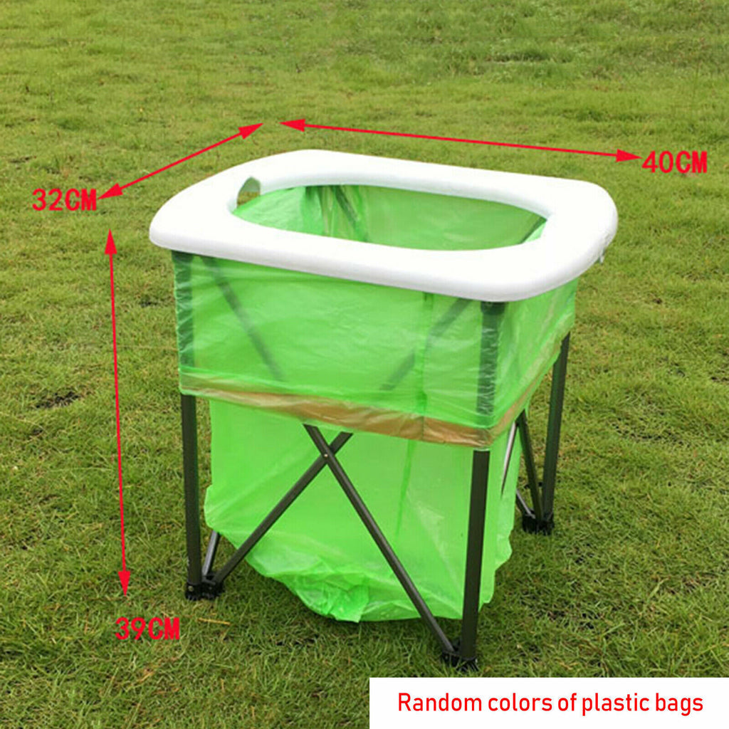 Portable Camp Toilet Commode Seat with Bags W670328