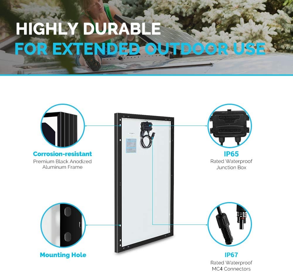100 Watt 12 Volt Monocrystalline Solar Panel O776