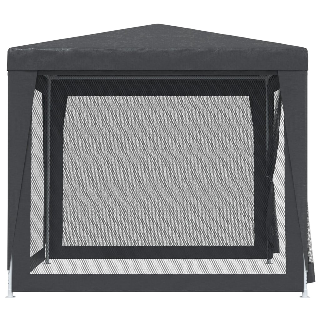 Party Tent with 4 Mesh Sidewalls Anthracite 8.2'x8.2' HDPE H560