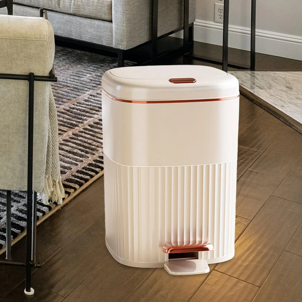 White Aureate 8L Step Trash Can T540885