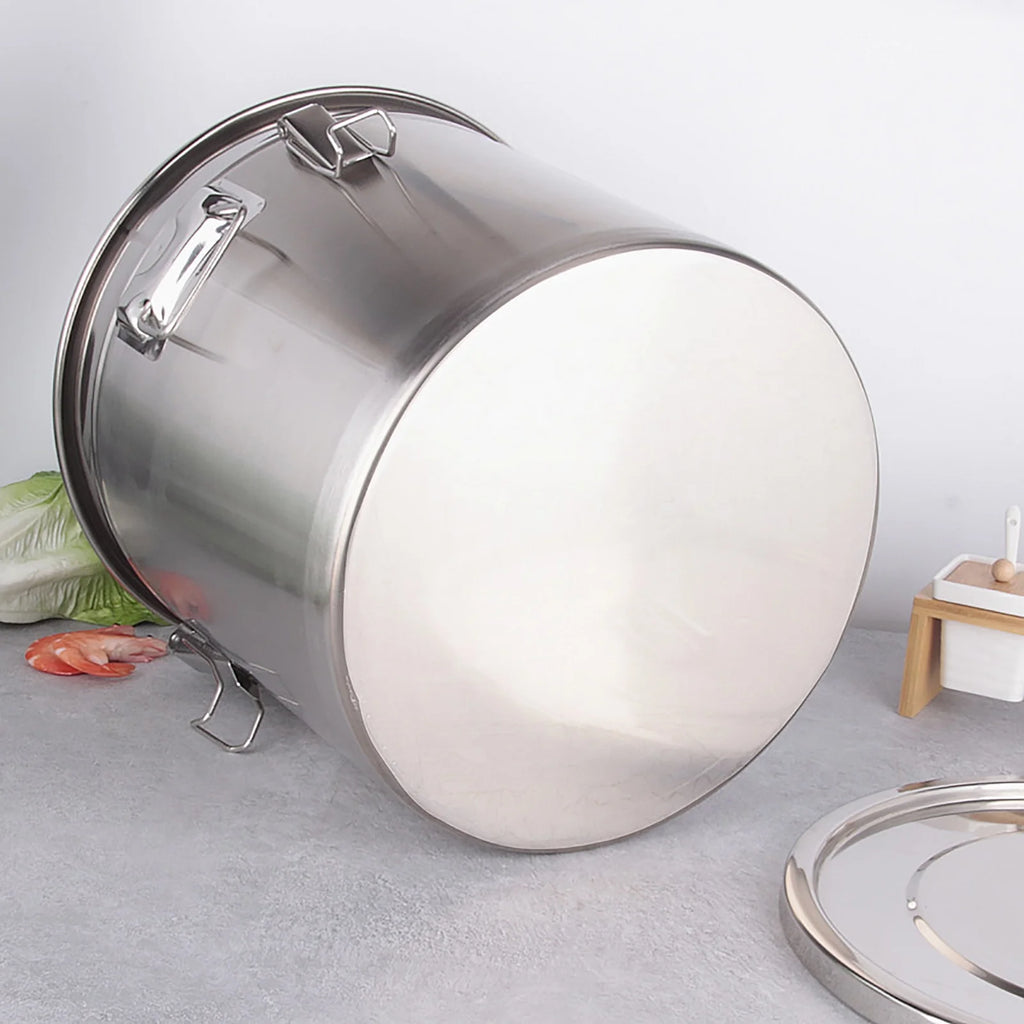 Stainless Steel Airtight Food Storage Container with Lid and Locking Clamp 6L U47831