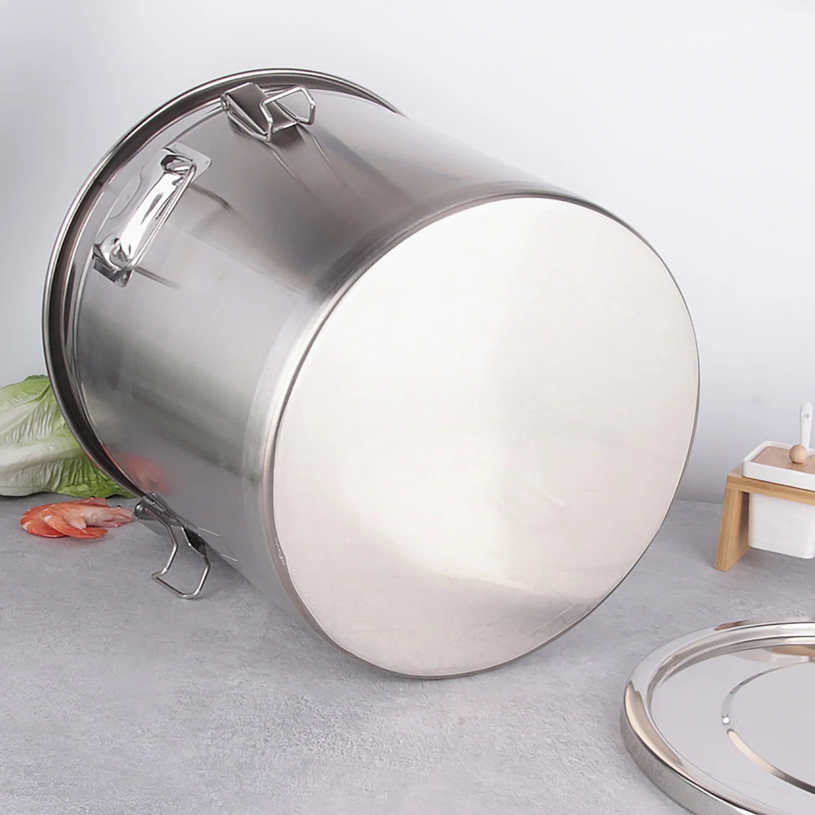 Stainless Steel Airtight Food Storage Container with Lid and Locking Clamp 6L U47831