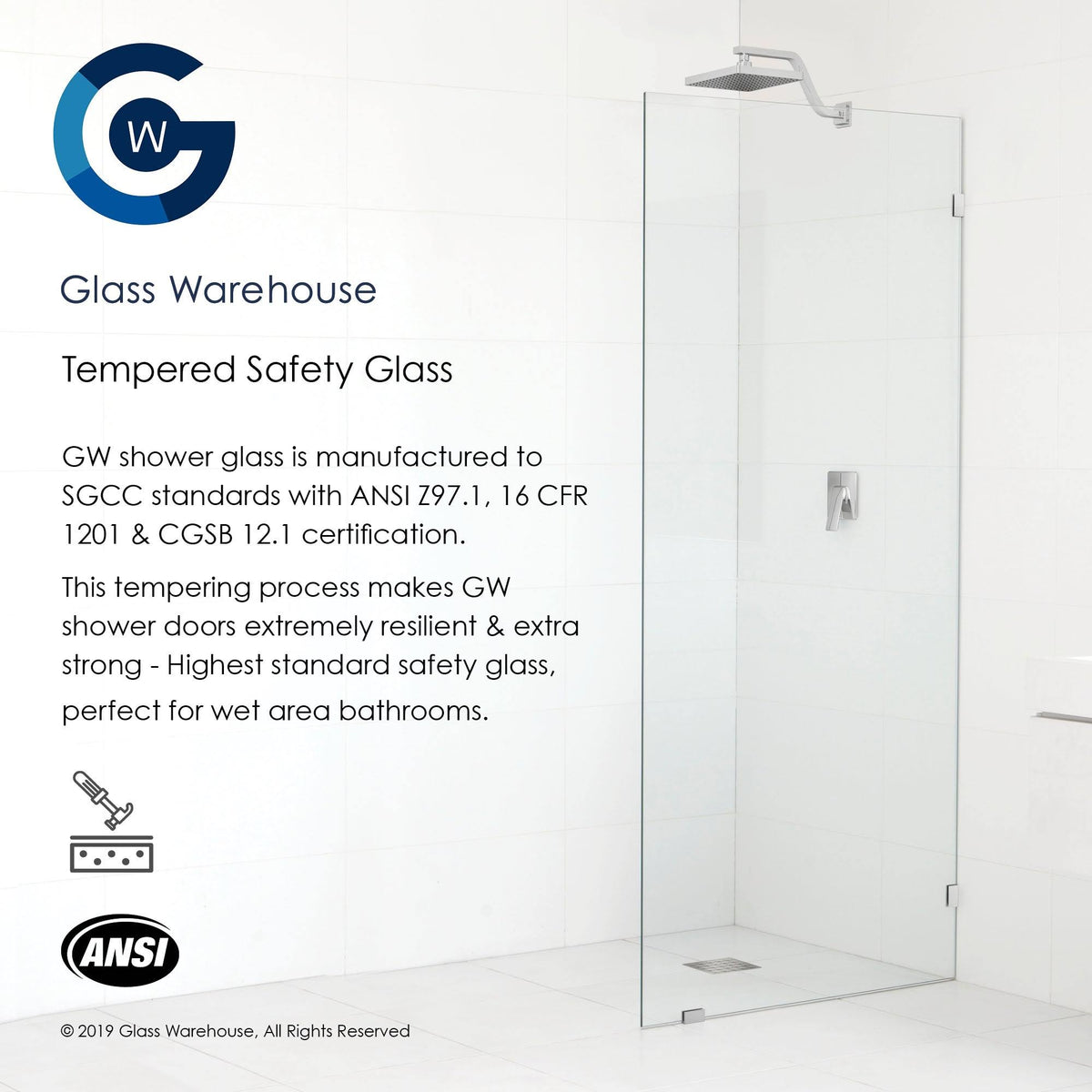 52.25x22 W x 78x22 H Hinged Frameless Shower Door Bronze N5650
