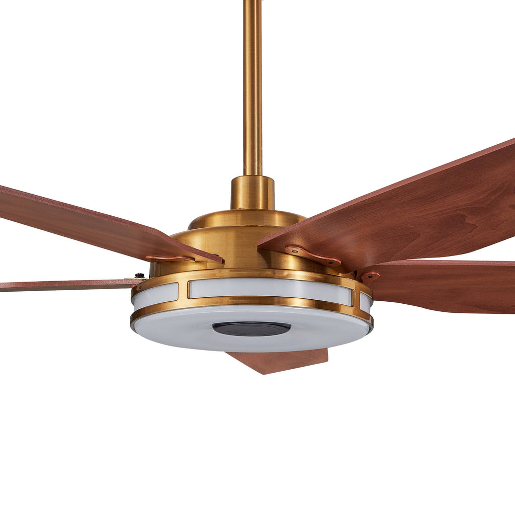 Gold Smart Ceiling Fan with Dimmable LED Light and Remote O355