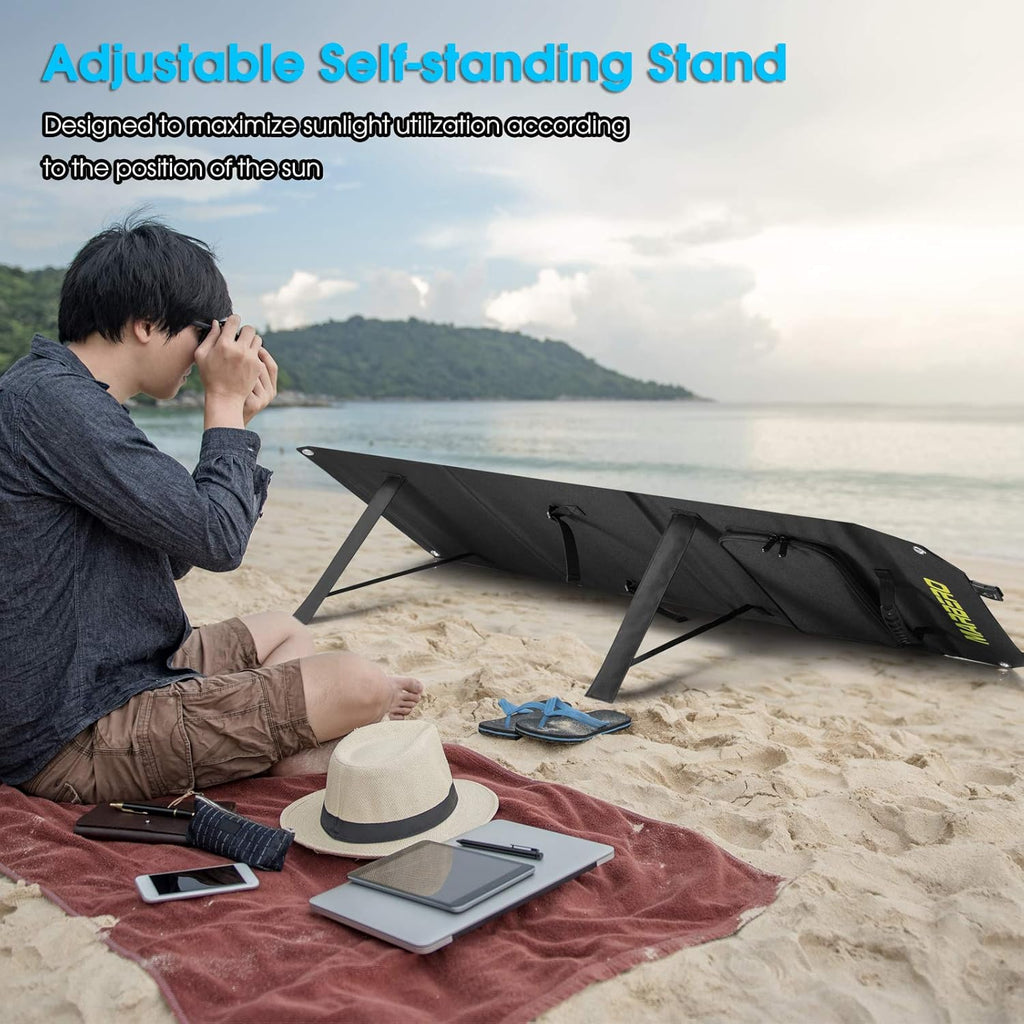 60W Foldable Solar Panel Battery Charger with USB Port DC Output G476613