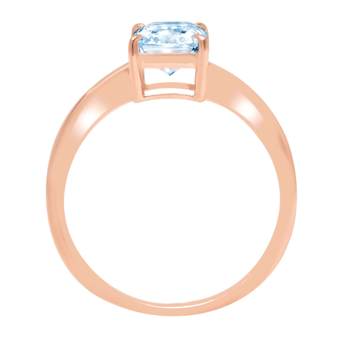 14k Rose Gold Swiss Blue Topaz Engagement Ring Size 8.75 I16976