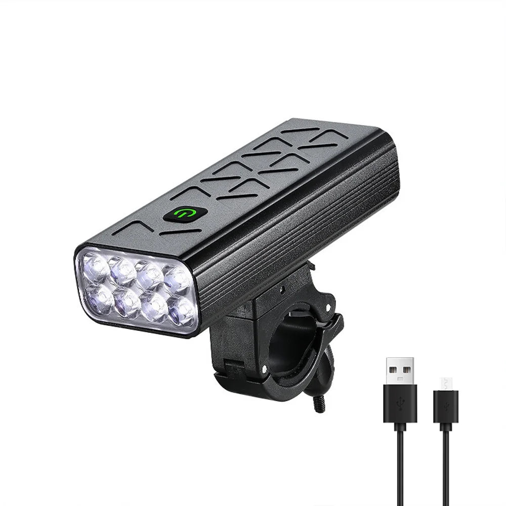 8LED Rechargeable Bike Front Headlight with 5 Modes W3591
