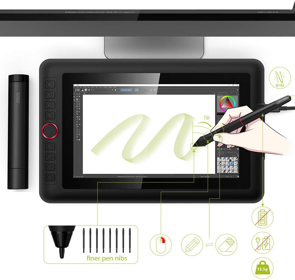 Artist12 Pro Drawing Monitor Battery-Free Stylus Drawing Display S8100