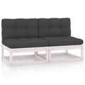 Patio Sofa Set with Anthracite Cushions White Pinewood Outdoor Furniture L717084