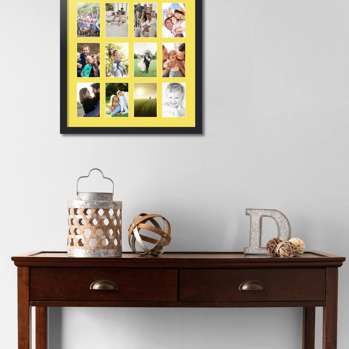 Satin Black Picture Frame with 12 openings for 4x6 Photos W105