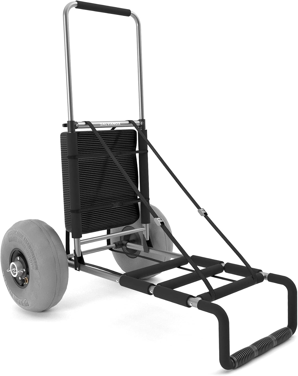 Collapsible Folding Beach Wagon with Mesh Storage Compartment and 9 Pneumatic Balloon Wheels Z90548