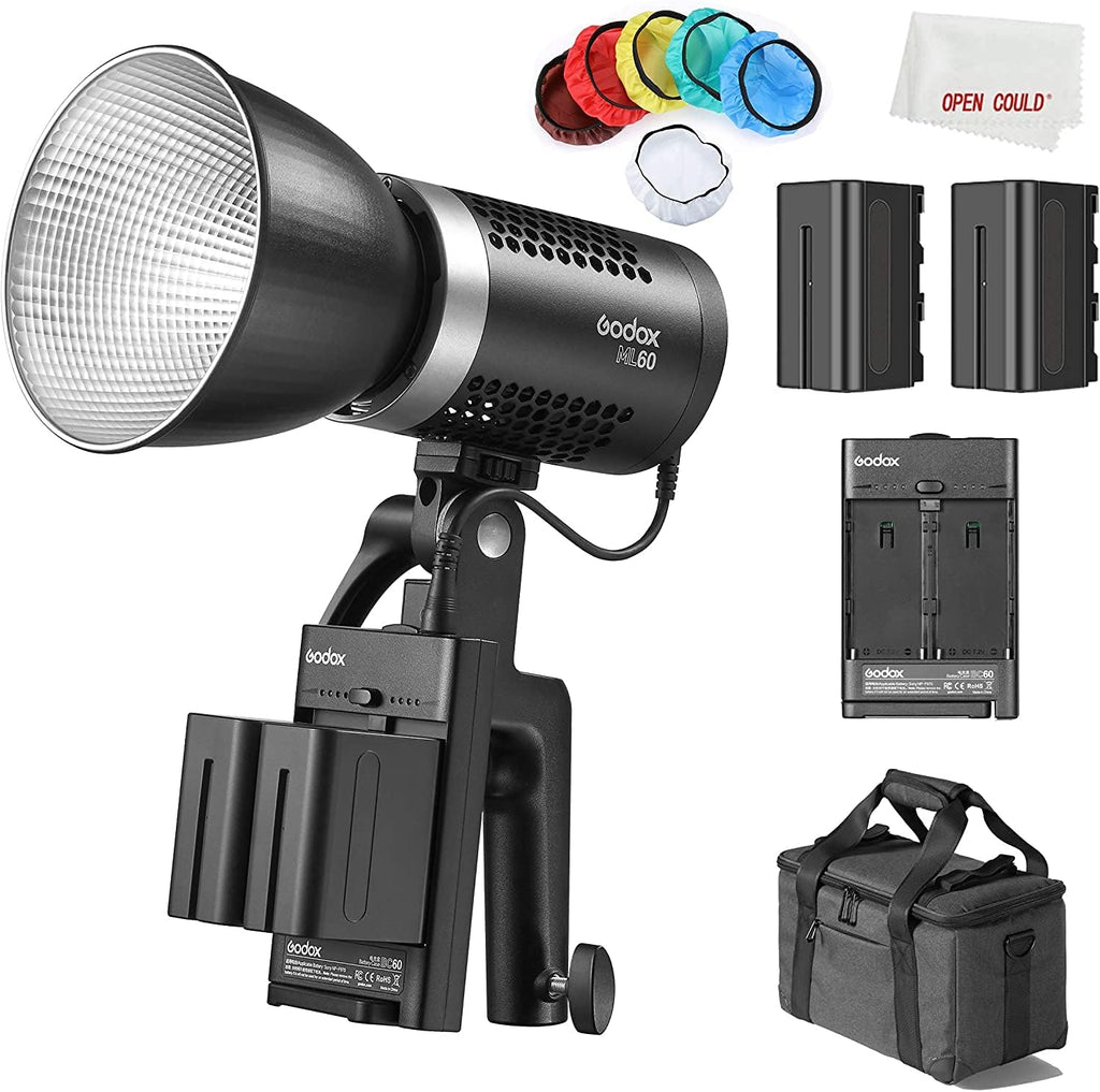 60W LED Light Portable with 2X Battery and Carry Bag D39922