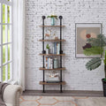 5-Shelf Rustic Industrial Bookshelf Ladder Shelf T8621