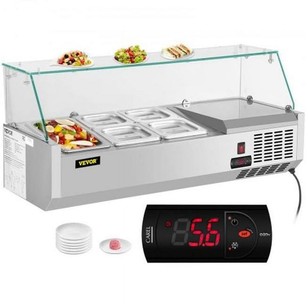 Refrigerated Condiment Prep Station Sandwich Table with Pans Y611956