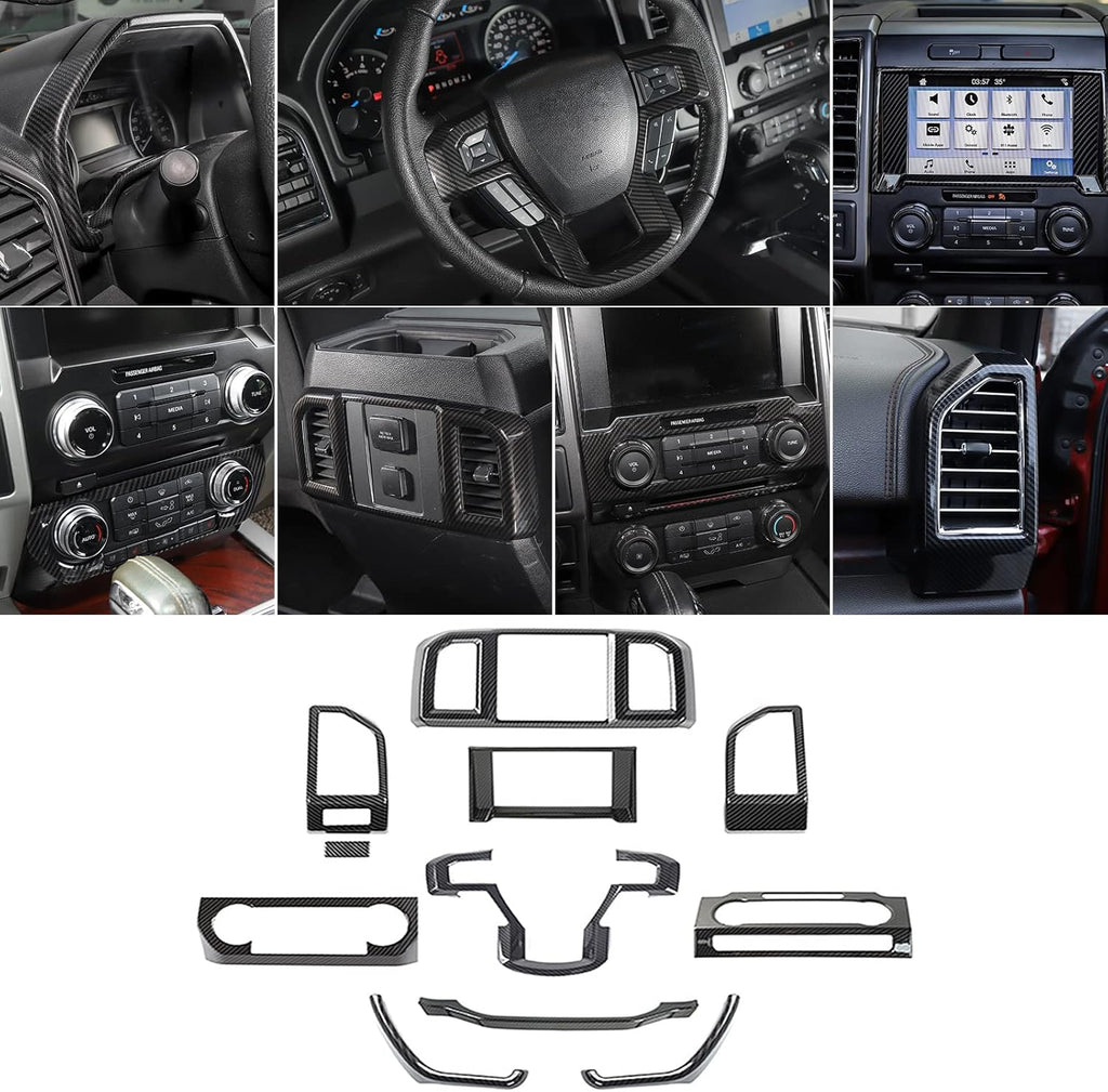 Carbon Fiber ABS Center Console Dashboard Trim Cover Kit U666