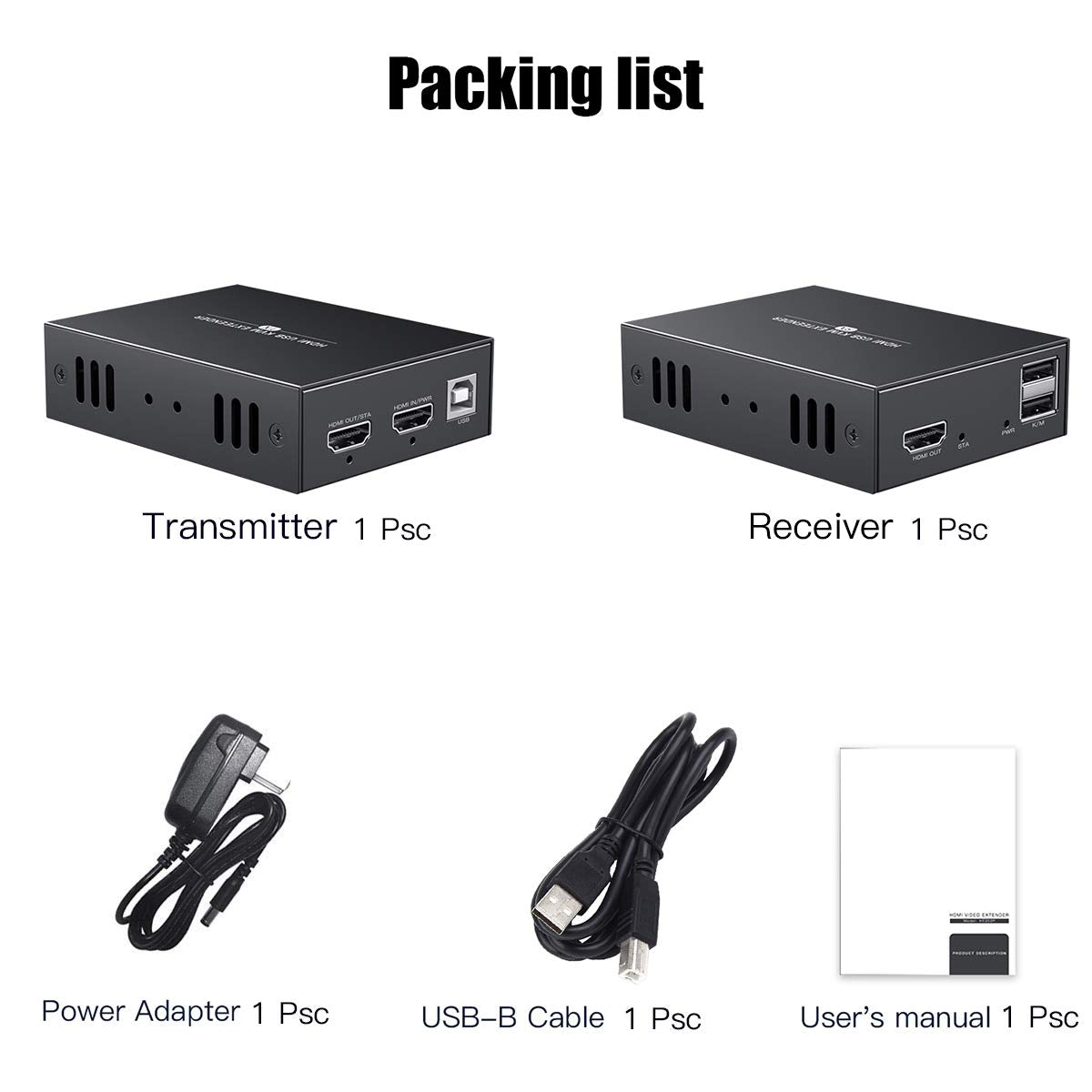 HDMI KVM USB Extender Transmit 1080p HD Video Over Cat5e/6 Ethernet Cable 50m (164ft) O132
