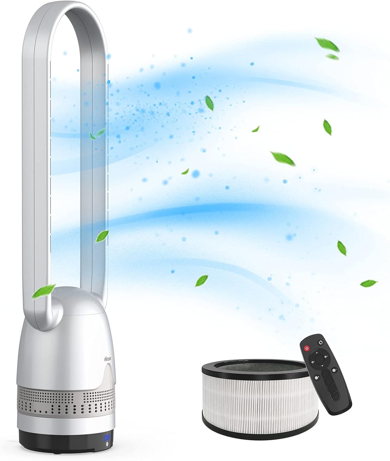 Black Tower Fan and Air Purifier with H12 HEPA Filter N779451