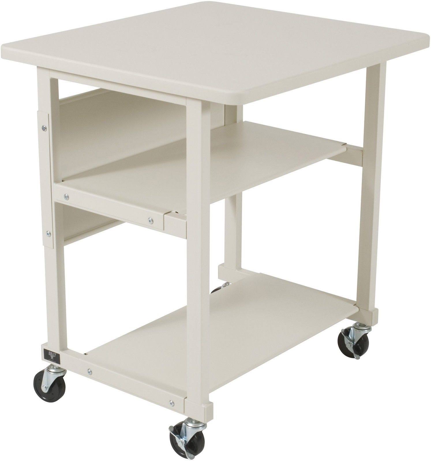 Heavy-Duty Mobile Printer Stand with 3 Shelves Gray C7089