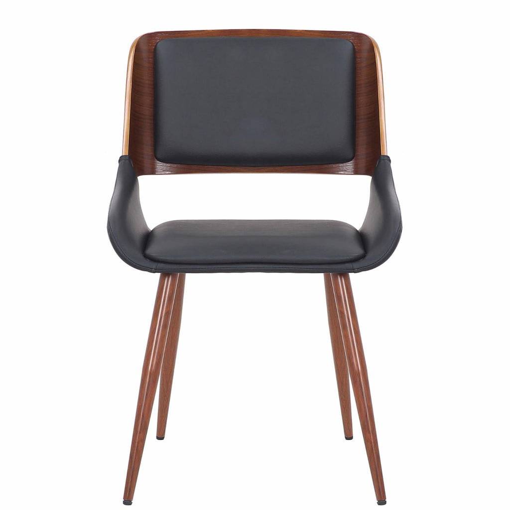 Faux Leather and Wood Side Chair W7370