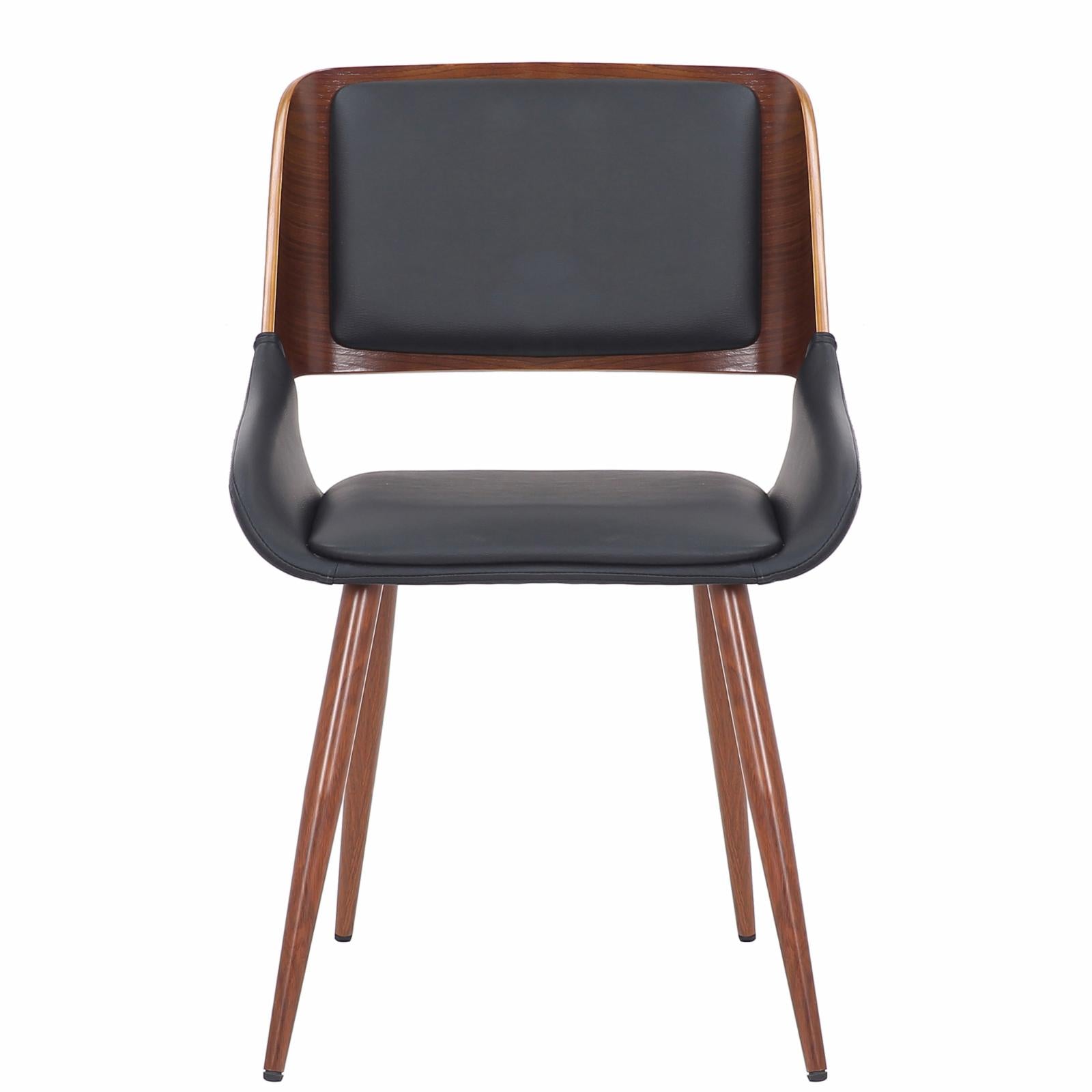 Faux Leather and Wood Side Chair W7370