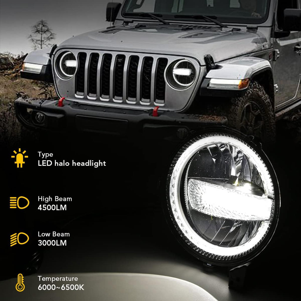 9'' Round LED Headlights with DRL High Low Beam H77102