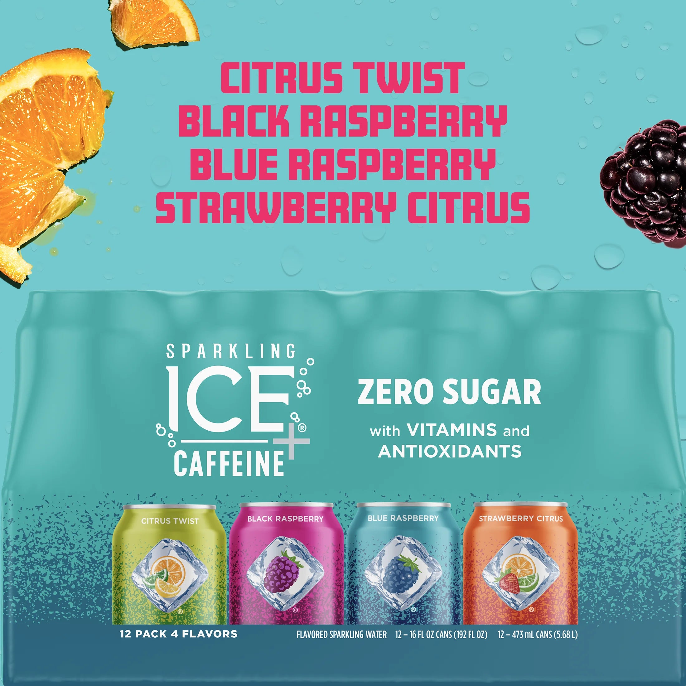 12 16oz Can Flavored Sparkling Water Variety Pack E262