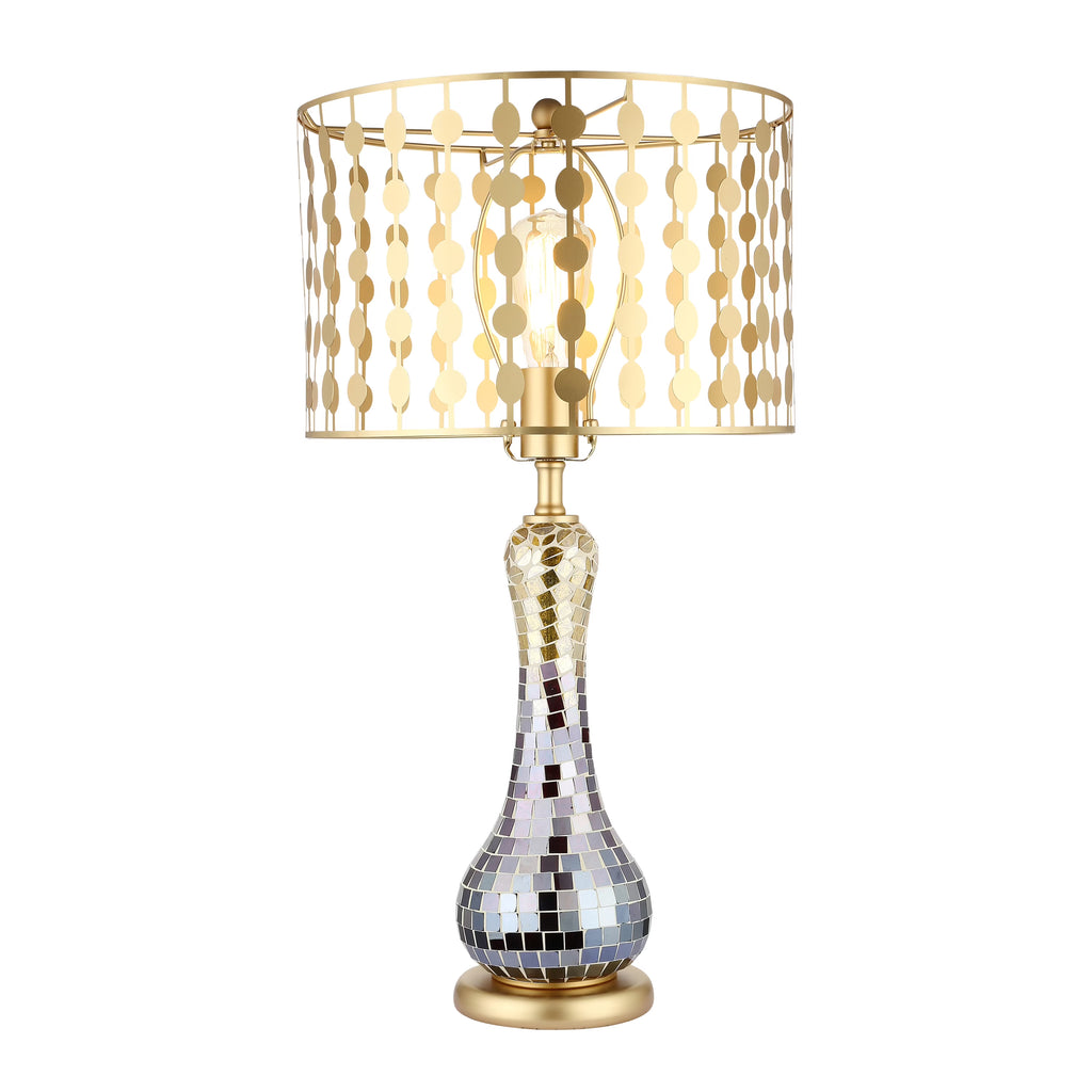Silver and Gold Mirror Mosaic Table Lamp U133
