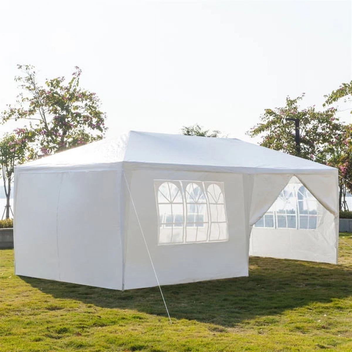 10x30ft White Canopy Tent with 7 Removable Sidewalls P445