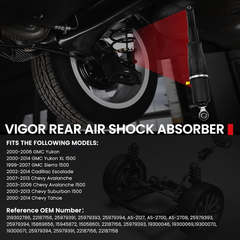 Air Absorber Shock Suspension Strut Spring Rear Left or Right B5978