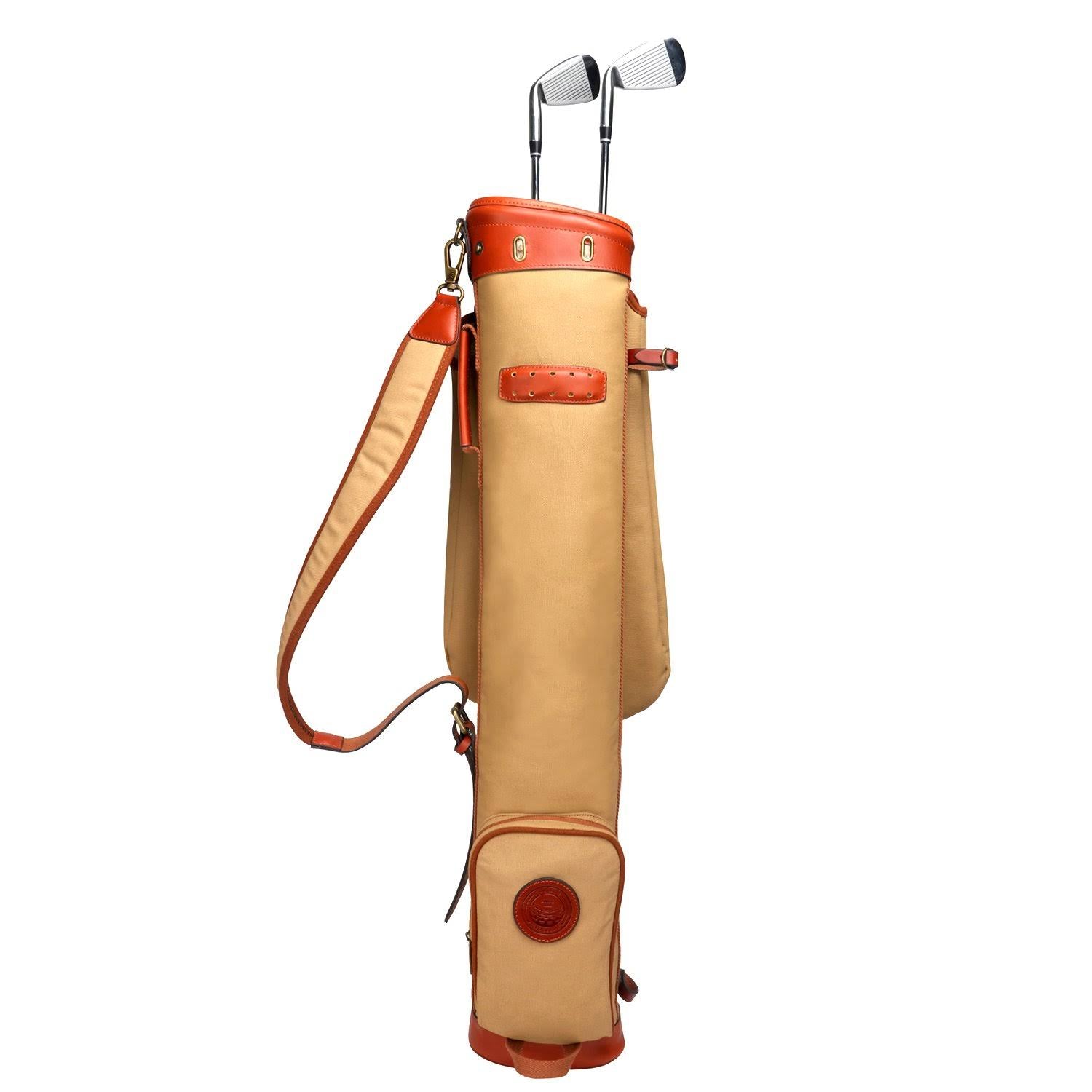 Canvas and Leather Golf Club Carry Bag A576821
