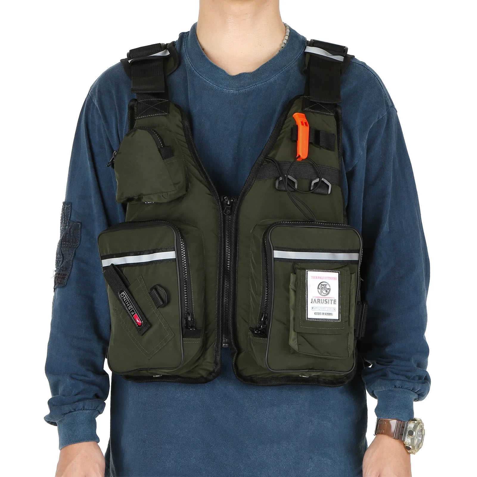 Adjustable Fly Fishing Jacket Vest with Open Sides K518808