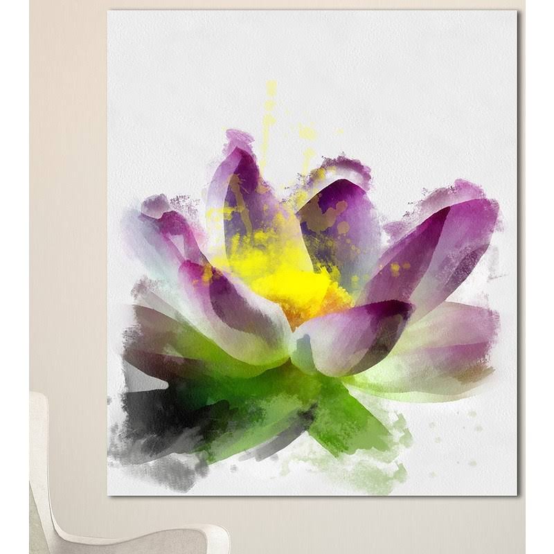 Purple Lotus Flower Canvas Art Print W3880