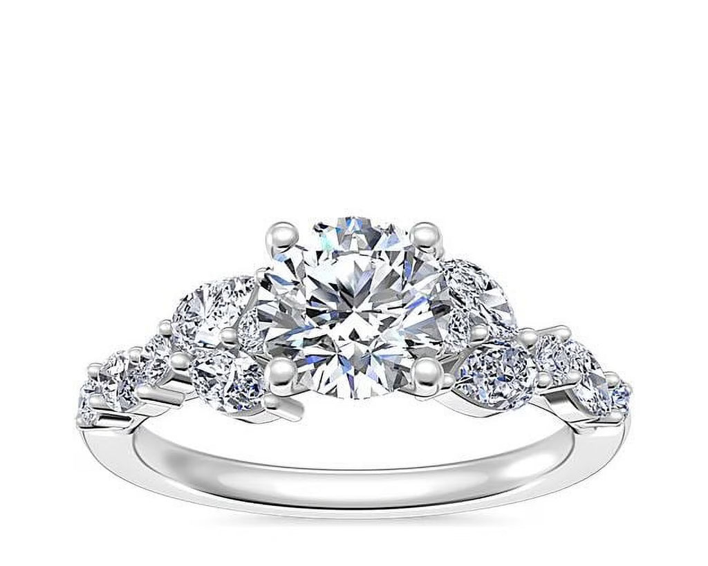 Solid 14K White Gold Solitaire Wedding Ring Y81769