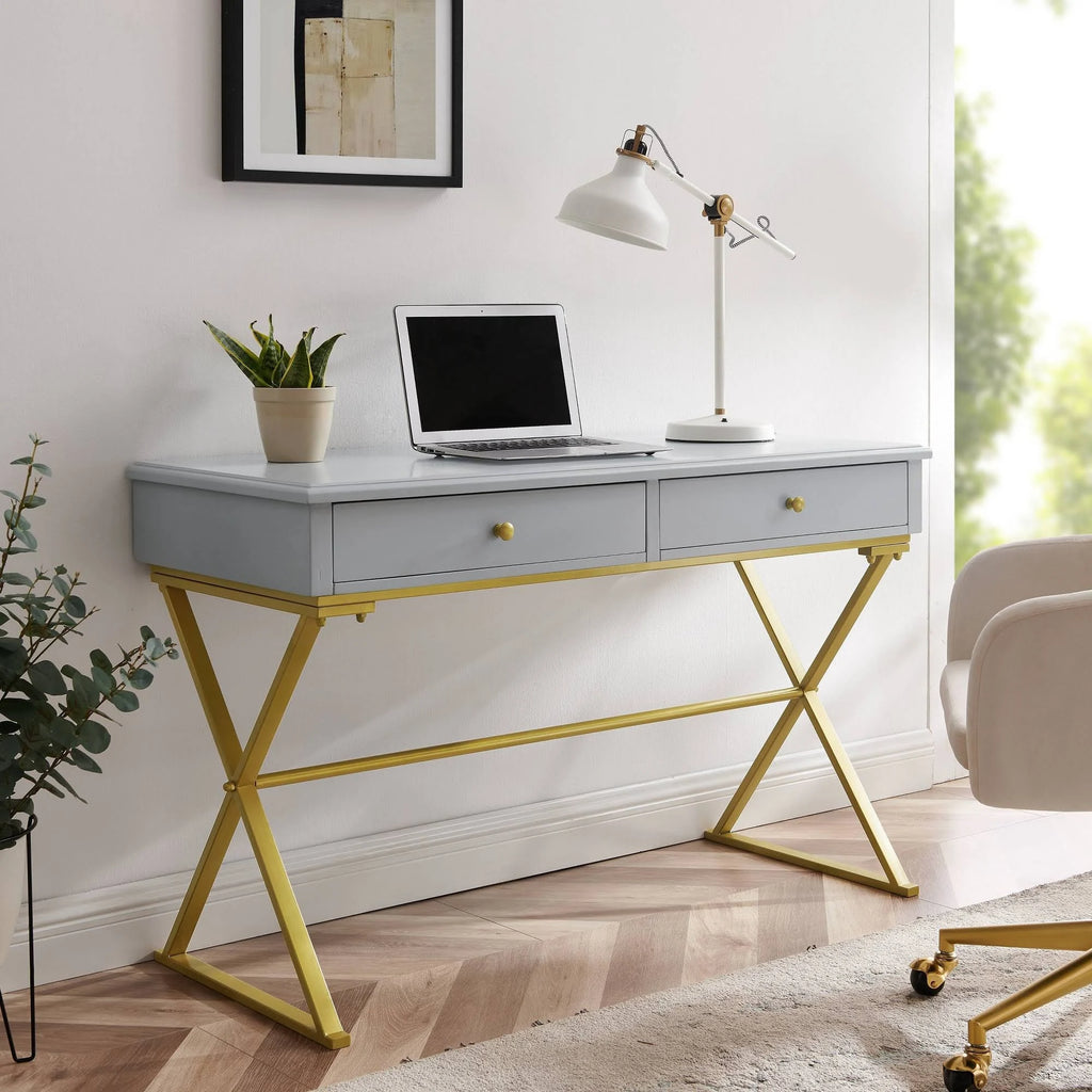 Grey 2 Drawer Desk E95401