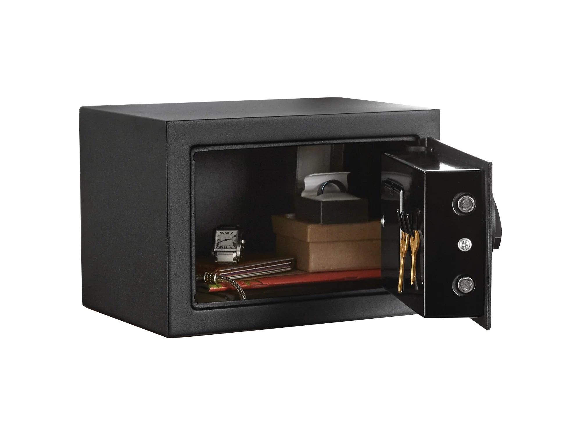 Black Small Digital Safe with Electronic Lock and Backup Key X778