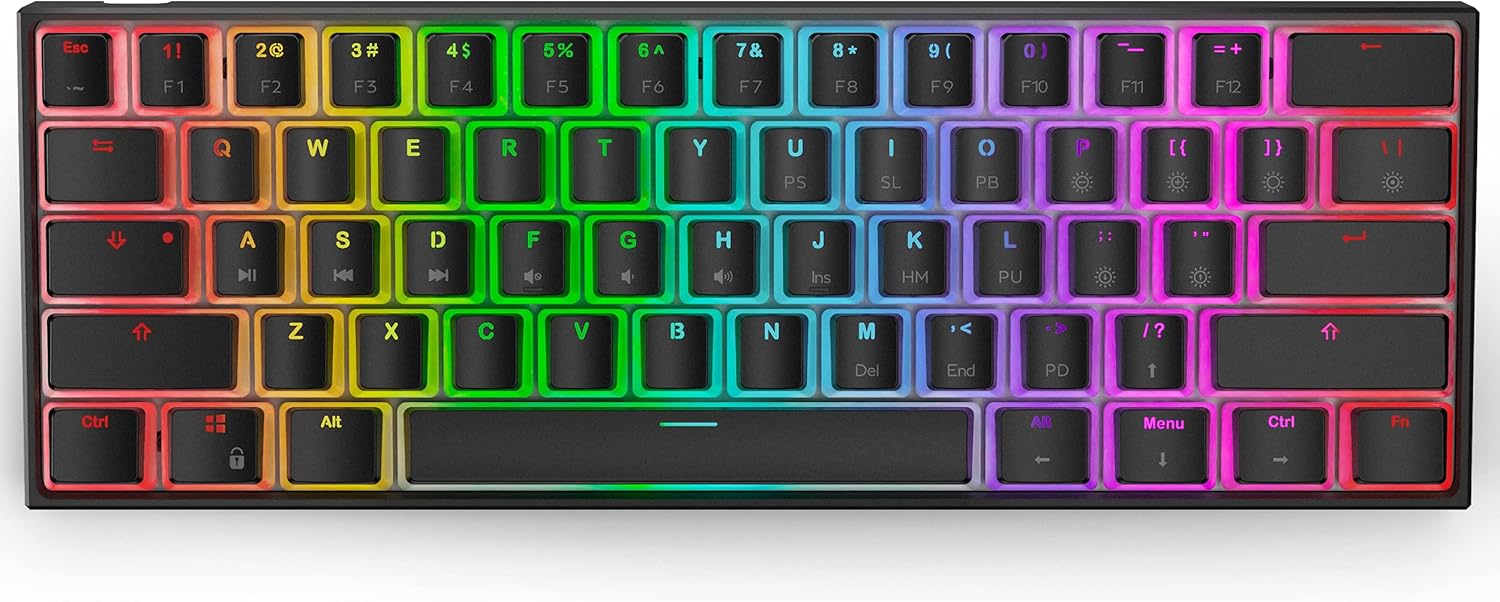 White 60% Mechanical Keyboard with PBT Pudding Keycap, RGB Backlit Hot Swappable Type-C, Pack of 2 M2653