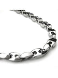 Titanium Men's 7mm High Polish Chrome Link Necklace Chain 24" Y868