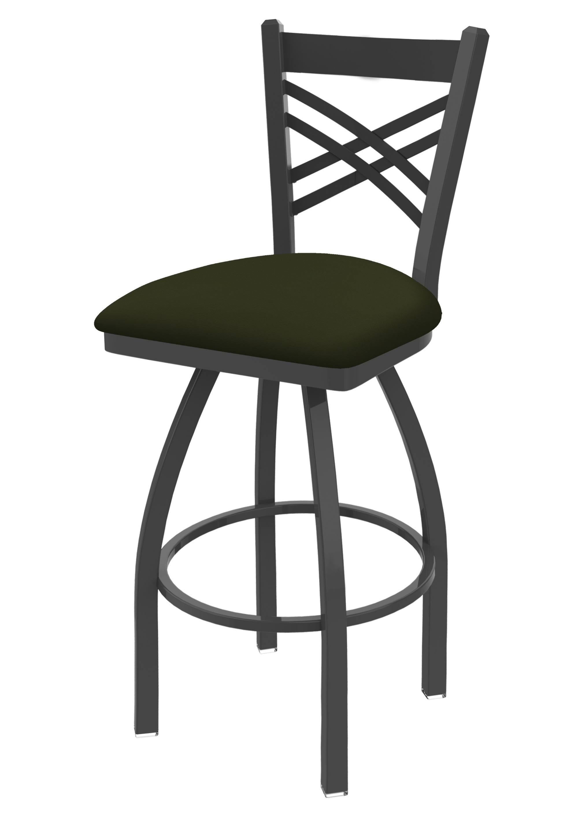 25 inch Swivel Counter Stool with Pewter Finish and Canter Pine Seat X62579