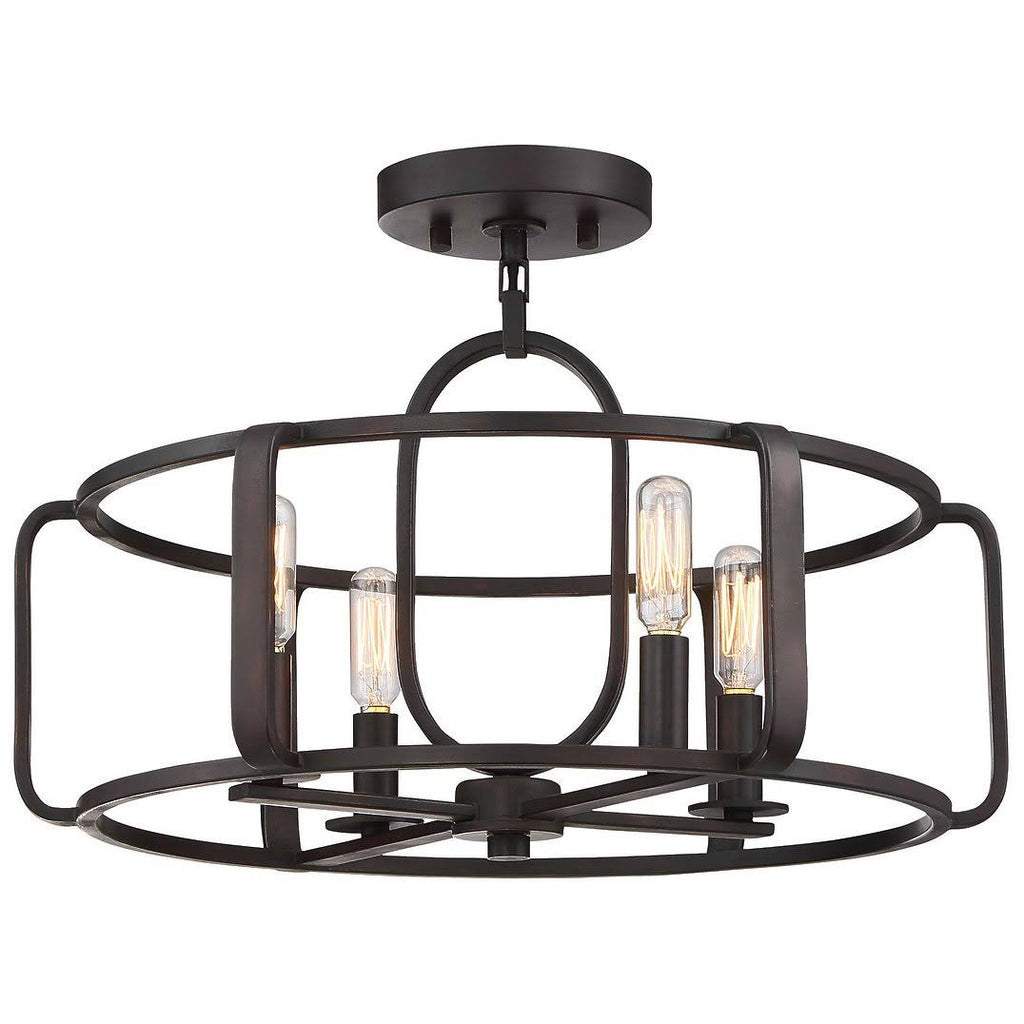 English Bronze Semi-Flush T89680